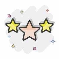 Icon 3 Stars. related to Stars symbol. Comic Style. simple design editable. simple illustration. simple vector icons