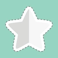 Sticker line cut Star 2. related to Stars symbol. simple design editable. simple illustration. simple vector icons