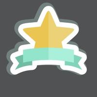 estrella de premio de corte de línea de pegatina. relacionado con el símbolo de las estrellas. diseño simple editable. ilustración sencilla. iconos vectoriales simples vector