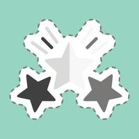 Sticker line cut Award Star 2. related to Stars symbol. simple design editable. simple illustration. simple vector icons