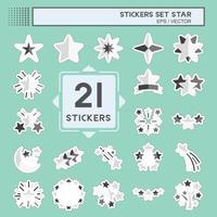 Sticker line cut Set Stars. related to Stars symbol. simple design editable. simple illustration. simple vector icons