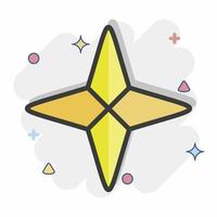 icono de estrellas de cuatro puntas. relacionado con el símbolo de las estrellas. estilo cómico diseño simple editable. ilustración sencilla. iconos vectoriales simples vector