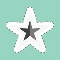 estrella de corte de línea de pegatina. relacionado con el símbolo de las estrellas. diseño simple editable. ilustración sencilla. iconos vectoriales simples vector