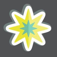 pegatina estrella de ocho puntas. relacionado con el símbolo de las estrellas. diseño simple editable. ilustración sencilla. iconos vectoriales simples vector