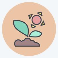 Icon Sprout 3. related to Flora symbol. color mate style. simple illustration. plant. Oak. leaf. rose vector