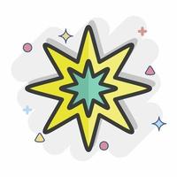 icono estrella de ocho puntas. relacionado con el símbolo de las estrellas. estilo cómico diseño simple editable. ilustración sencilla. iconos vectoriales simples vector