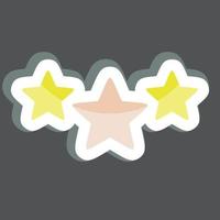 pegatina 3 estrellas. relacionado con el símbolo de las estrellas. diseño simple editable. ilustración sencilla. iconos vectoriales simples vector