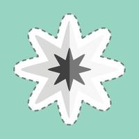 Sticker line cut Eight Pointed Star. related to Stars symbol. simple design editable. simple illustration. simple vector icons