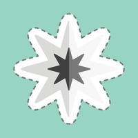 Sticker line cut Eight Pointed Star. related to Stars symbol. simple design editable. simple illustration. simple vector icons