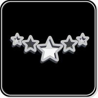 Icon Five Stars Rating. related to Stars symbol. Glossy Style. simple design editable. simple illustration. simple vector icons