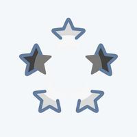 icono de cinco estrellas. relacionado con el símbolo de las estrellas. estilo garabato. diseño simple editable. ilustración sencilla. iconos vectoriales simples vector