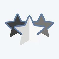 icono de tres estrellas. relacionado con el símbolo de las estrellas. estilo garabato. diseño simple editable. ilustración sencilla. iconos vectoriales simples vector