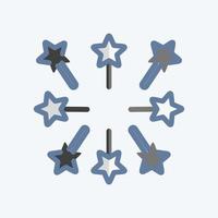 fuegos artificiales de icono. relacionado con el símbolo de las estrellas. estilo garabato. diseño simple editable. ilustración sencilla. iconos vectoriales simples vector