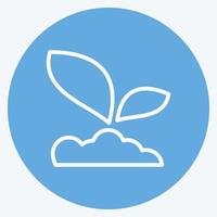 Icon Sprout 2. related to Flora symbol. blue eyes style. simple illustration. plant. Oak. leaf. rose vector