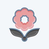 flor de icono. relacionado con el símbolo de la flora. estilo garabato. ilustración sencilla. planta. roble. hoja. rosa vector