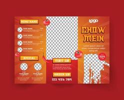 Chinese Restaurant Trifold Menu Brochure vector