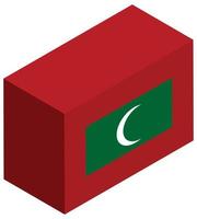 National flag of Maldives - Isometric 3d rendering. vector