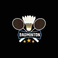 diseño de camisetas vectoriales de bádminton. diseño de camisetas de bádminton. se puede utilizar para imprimir tazas, diseños de pegatinas, tarjetas de felicitación, afiches, bolsos y camisetas. vector