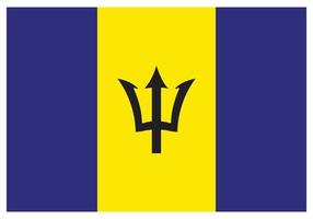 National flag of Barbados - Flat color icon. vector