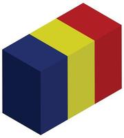 National flag of Romania - Isometric 3d rendering. vector