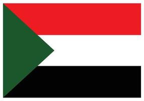 National flag of Sudan - Flat color icon. vector