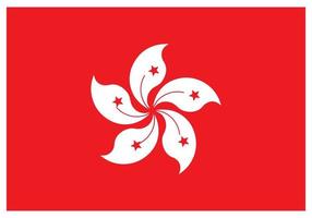 National flag of Hong Kong - Flat color icon. vector