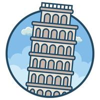 edificio de fama mundial - torre inclinada de pisa vector