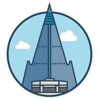 World famous building - Ryugyong Hotel Pyongyang vector