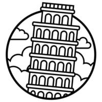 World famous building - Leaning Tower of Pisa vector