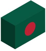 bandera nacional de bangladesh - representación isométrica 3d. vector