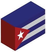 bandera nacional de cuba - representación 3d isométrica. vector