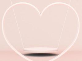 Valentines Day podium abstract. scene with Valentines object and pink background, red, pink heart product display, luxury 3d render. stand for Valentines gift, showcase, cosmetic, podium product. photo