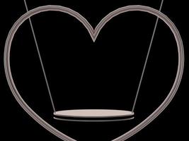 Valentines Day podium abstract. scene with Valentines object and black background, pink heart product display, luxury 3d render. stand for Valentines gift, showcase, cosmetic, podium product. photo