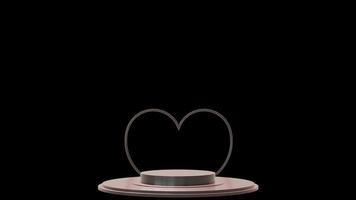 Valentines Day podium abstract. scene with Valentines object and black background, pink heart product display, luxury 3d render. stand for Valentines gift, showcase, cosmetic, podium product. photo