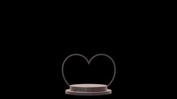 Valentines Day podium abstract. scene with Valentines object and black background, pink heart product display, luxury 3d render. stand for Valentines gift, showcase, cosmetic, podium product. photo