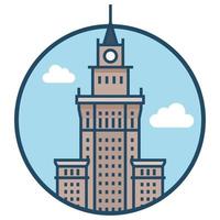 World famous building - Capital Warsaw Poland vector