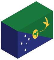 National flag of Christmas Island - Isometric 3d rendering. vector