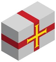 National flag of Guernsey - Isometric 3d rendering. vector