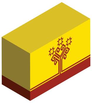 National flag of Chuvashia - Isometric 3d rendering. vector