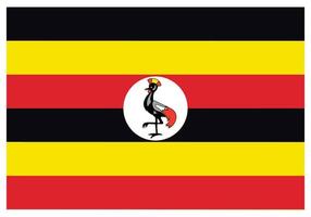 National flag of Uganda - Flat color icon. vector