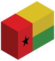 National flag of Guinea Bissau - Isometric 3d rendering. vector