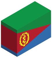 National flag of Eritrea - Isometric 3d rendering. vector