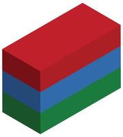 National flag of Karelia - Isometric 3d rendering. vector