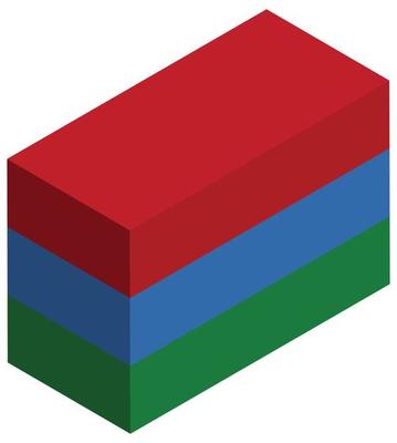 National flag of Karelia - Isometric 3d rendering.