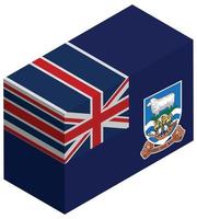 National flag of Falkland Islands - Isometric 3d rendering. vector