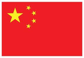 National flag of China - Flat color icon. vector