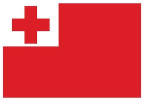 National flag of Tonga - Flat color icon. vector