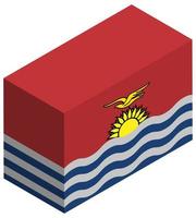 National flag of Kiribati - Isometric 3d rendering. vector