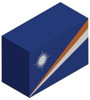 National flag of Marshall islands - Isometric 3d rendering. vector