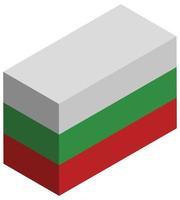 bandera nacional de bulgaria - representación isométrica 3d. vector